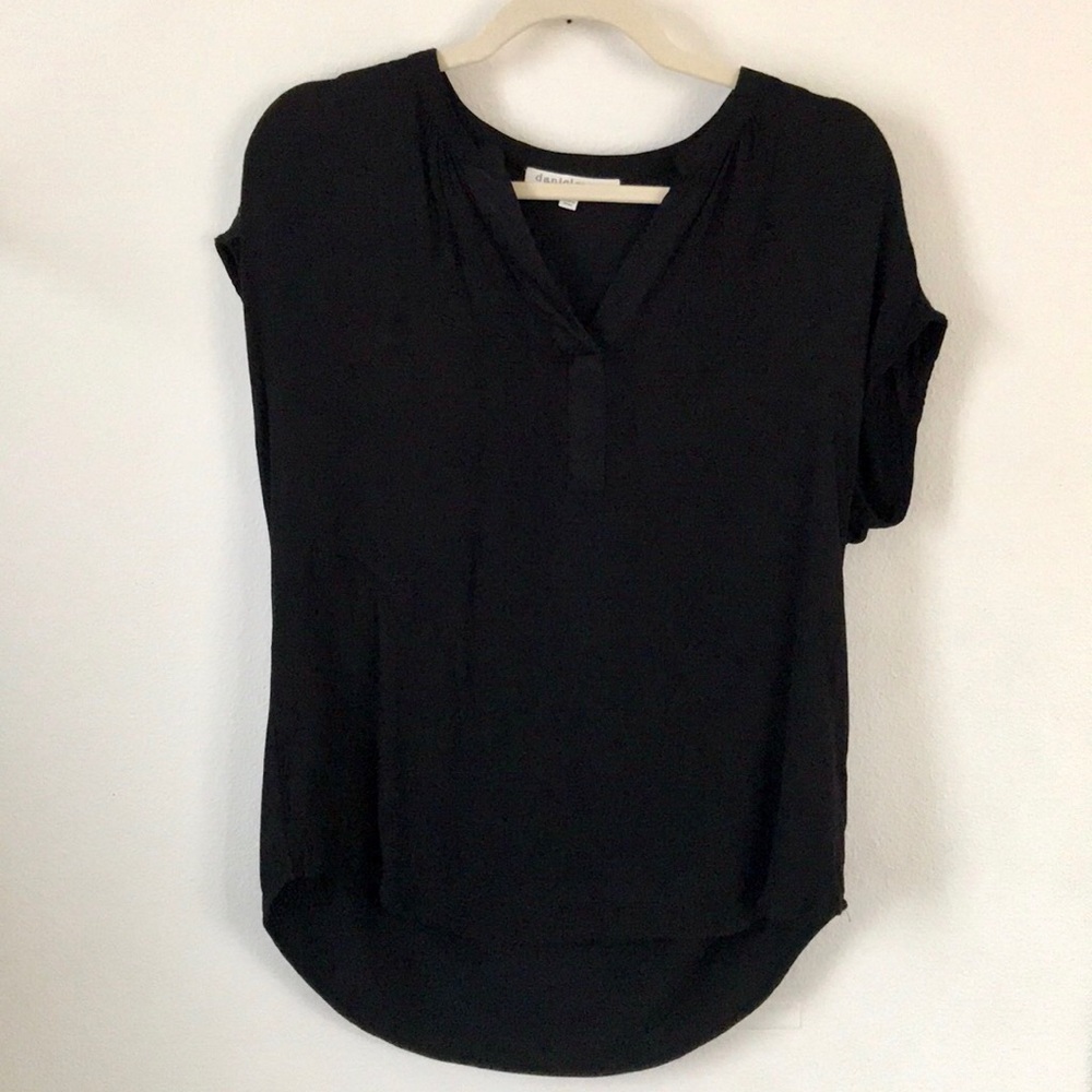 Daniel Rainn Black V Neck Blouse